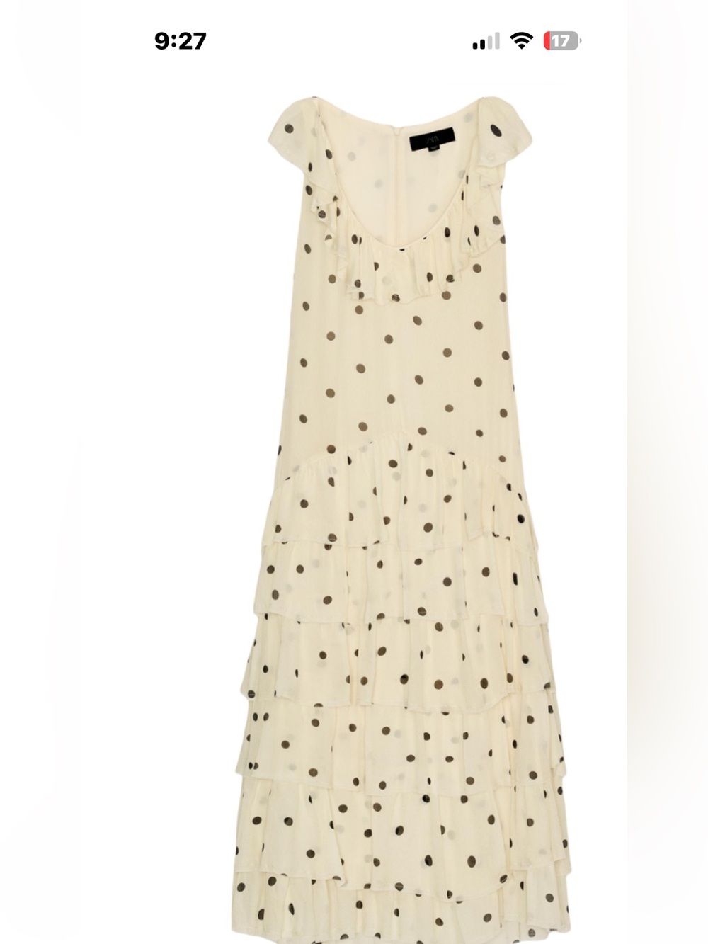 Zara Cream Maxi Dress with Black Polka Dots - Picture 5 of 6